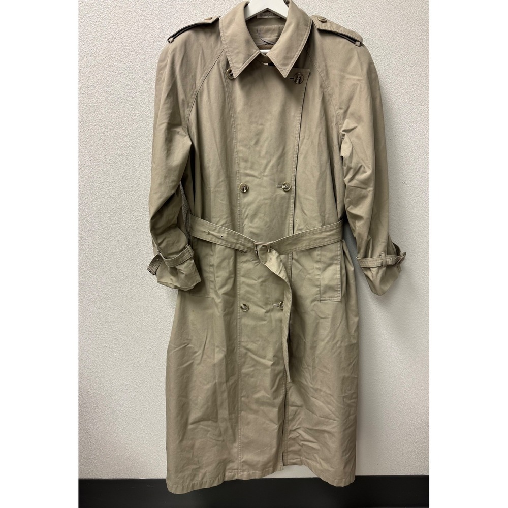 Misty Harbor Women's Trench Coat Beige Winter Long Belted Warm‎ Lined Classic